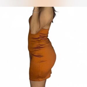 Charlotte Russe Vibrant Orange Backless Dress
